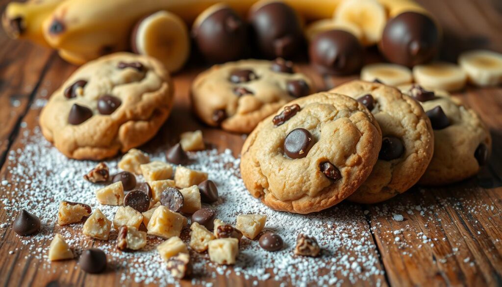 Banana Chocolate Chip Cookies with Nuts and Chocolate Variations Banana Chocolate Chip Cookies with Nuts and Chocolate Variations